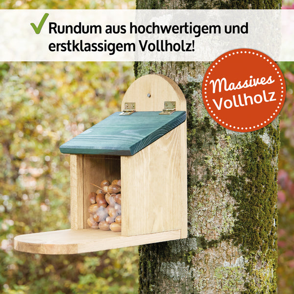 Eichhörnchen Futterstation Walnussblick aus Holz