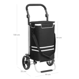 Einkaufstrolley faltbar Schwarz