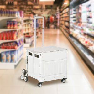 Einkaufstrolley klappbar bis 80kg Teleskopgriff Weiss