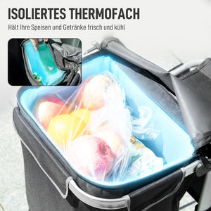 Einkaufstrolley klappbar mit Kühlfach 40L schwarz