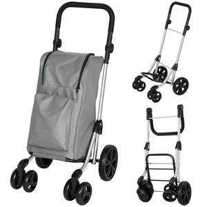 Einkaufstrolley faltbar mit Kühltasche 46L grau