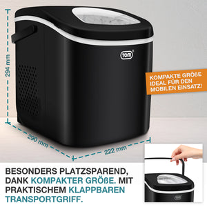 Eiswürfelmaschine 12kg/Tag tragbar & kompakt mit LED-Anzeige