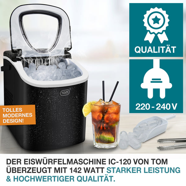 Eiswürfelmaschine 12kg/Tag tragbar & kompakt mit LED-Anzeige