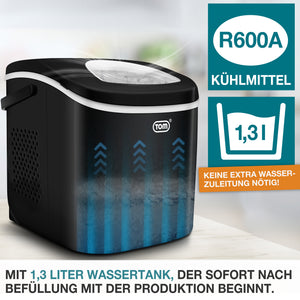 Eiswürfelmaschine 12kg/Tag tragbar & kompakt mit LED-Anzeige