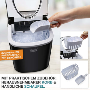 Eiswürfelmaschine 12kg/Tag tragbar & kompakt mit LED-Anzeige