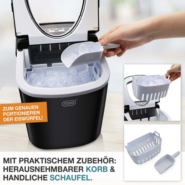 Eiswürfelmaschine 12kg/Tag tragbar & kompakt mit LED-Anzeige
