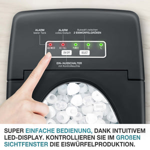 Eiswürfelmaschine 12kg/Tag tragbar & kompakt mit LED-Anzeige