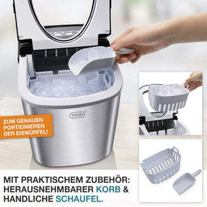 Eiswürfelmaschine 12kg/Tag tragbar & kompakt mit LED-Anzeige