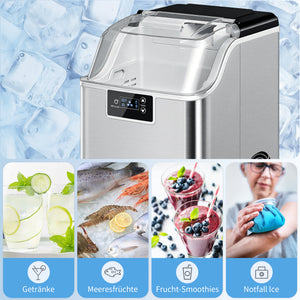 Eiswürfelmaschine mit 2,1L Wassertank 20kg 24h silber