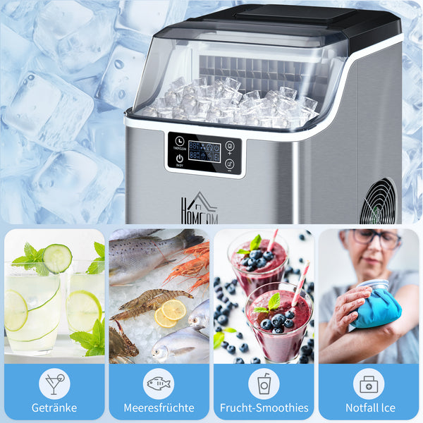 Eiswürfelmaschine mit Wassertank 20kg pro Tag silber
