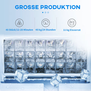 Eiswürfelmaschine gewerblich für Gastronomie 45kg LCD
