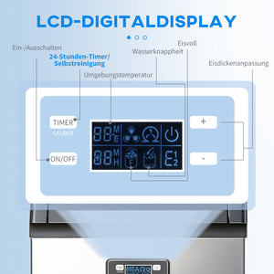 Eiswürfelmaschine gewerblich für Gastronomie 45kg LCD