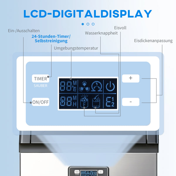 Eiswürfelmaschine gewerblich für Gastronomie 45kg LCD