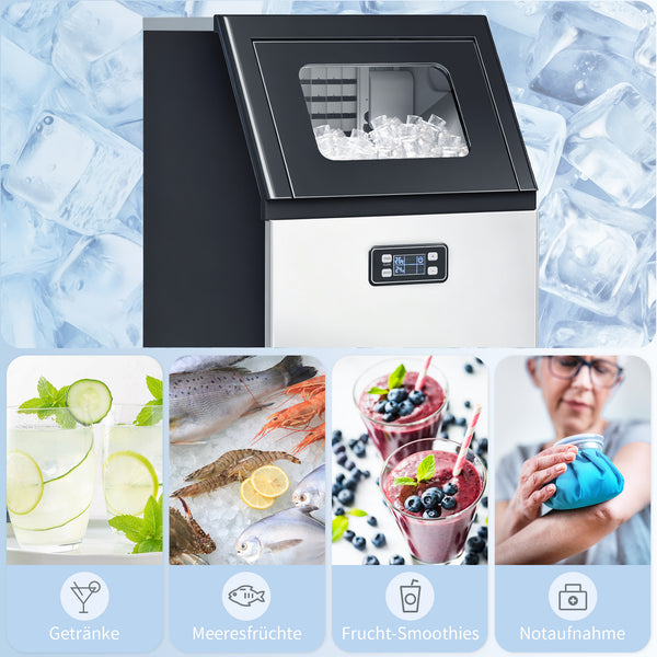 Eiswürfelmaschine gewerblich für Gastronomie 45kg LCD