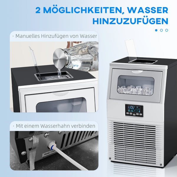 Eiswürfelmaschine gewerblich mit LED-Anzeige und Schaufel