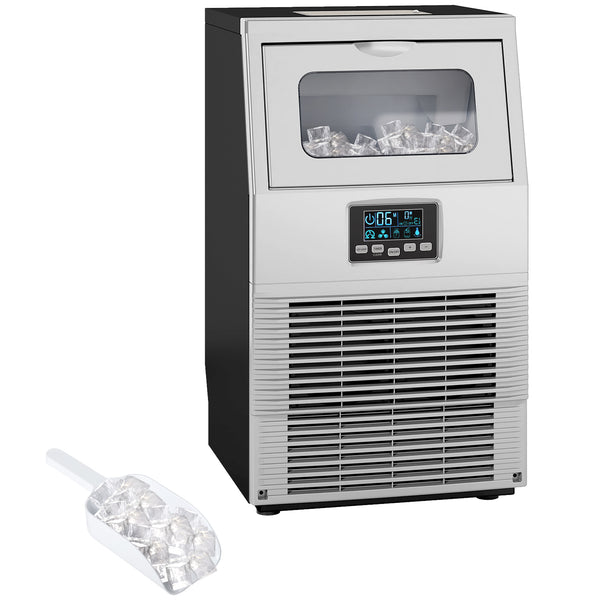 Eiswürfelmaschine gewerblich mit LED-Anzeige und Schaufel