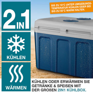 Elektrische 2-in-1 Kühlbox & Wärmebox 40l mobil & geräuscharm