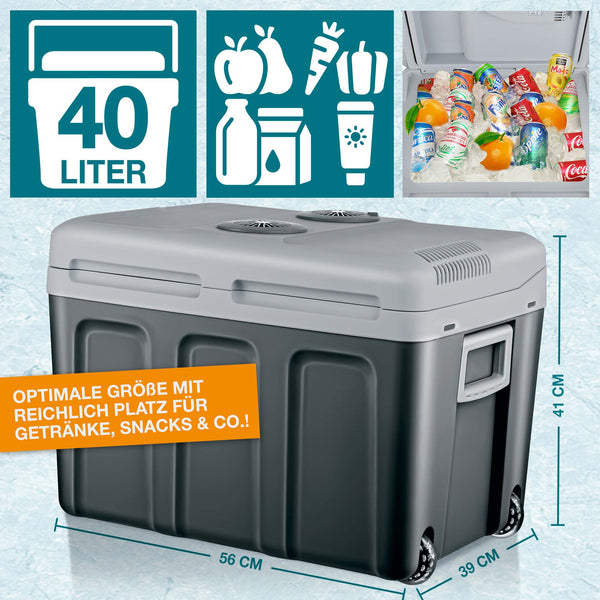 Elektrische 2-in-1 Kühlbox & Wärmebox 40l mobil & geräuscharm