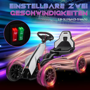 Elektro Go-Kart für Kinder mit Sicherheitsgurt und Rückenlehne