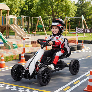 Elektro Go-Kart für Kinder mit Sicherheitsgurt und Rückenlehne