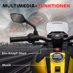 Elektro-Kindermotorrad mit Musik und Licht für 3-6 Jahre gelb