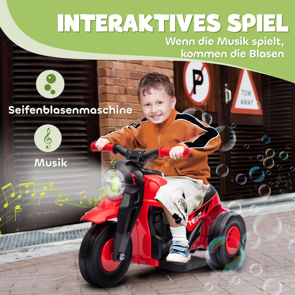 Elektro-Kindermotorrad mit Musik und Seifenblasen für 2-5 Jahre