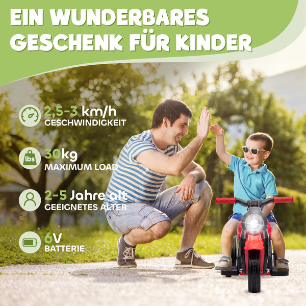 Elektro-Kindermotorrad mit Musik und Seifenblasen für 2-5 Jahre