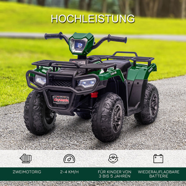 Elektro-Kinderquad Kinderfahrzeug mit LED ab 3 Jahren Schwarz-Grün
