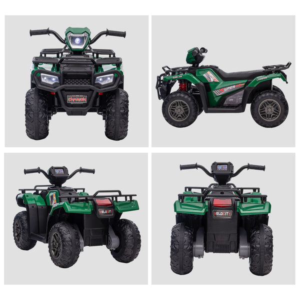 Elektro-Kinderquad Kinderfahrzeug mit LED ab 3 Jahren Schwarz-Grün