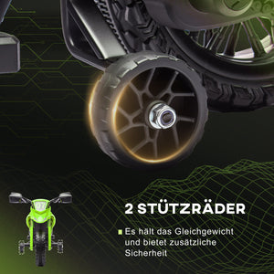 Elektro-Motorrad für Kinder 6V mit Stützrädern und Sound