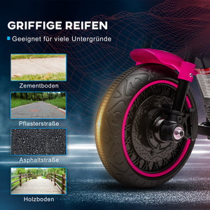 Elektro-Motorrad Kinderfahrzeug mit Stützrädern 1.5-3 Jahre Rosa