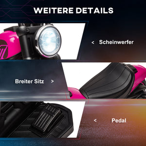 Elektro-Motorrad Kinderfahrzeug mit Stützrädern 1.5-3 Jahre Rosa