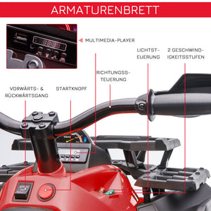 Elektro-Quad für Kinder mit LED Musik und 45 Min. Fahrzeit 3-5 Jahre