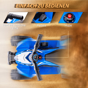 Elektro-Quad Kinderfahrzeug LED Hupe ab 18 Monaten Blau