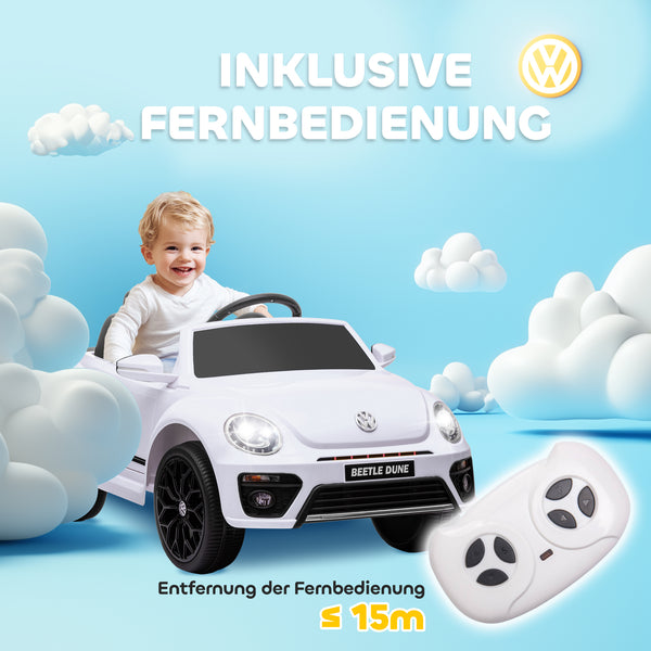 Kinder-Elektroauto Kinderfahrzeug 12V mit Fernbedienung & Musikfunktion 3-5 Jahre Weiss