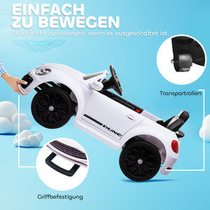 Kinder-Elektroauto Kinderfahrzeug 12V mit Fernbedienung & Musikfunktion 3-5 Jahre Weiss