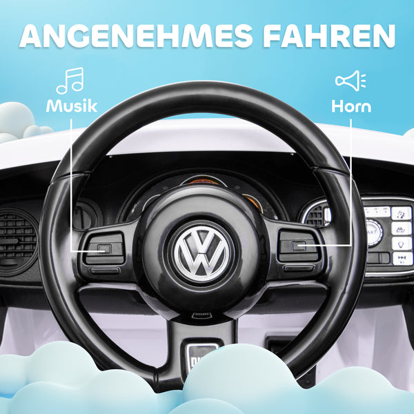 Kinder-Elektroauto Kinderfahrzeug 12V mit Fernbedienung & Musikfunktion 3-5 Jahre Weiss