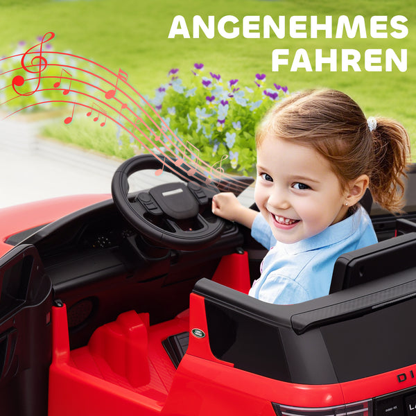 Kinder-Elektroauto Kinderfahrzeug 12V mit LED-Lichtern Fernbedienung 3-6 Jahre Rot