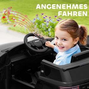 Kinder-Elektroauto Kinderfahrzeug 12V mit LED-Lichtern 3-6 Jahre Schwarz