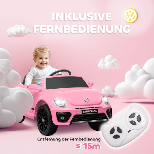 Kinder-Elektroauto Kinderfahrzeug 12V mit LED-Lichtern & USB-Anschluss 3-5 Jahre Rosa