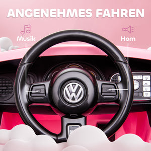 Kinder-Elektroauto Kinderfahrzeug 12V mit LED-Lichtern & USB-Anschluss 3-5 Jahre Rosa