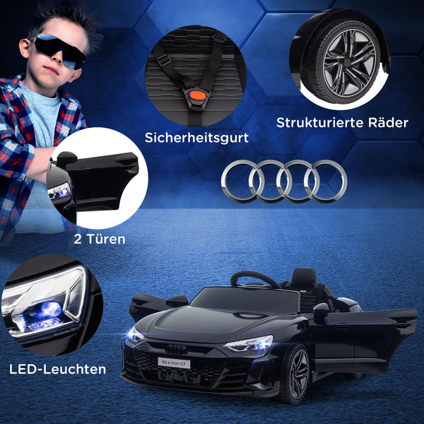 Auto elettrica Audi RS e-tron GT, adatta a bambini dai 3 anni in su, nera