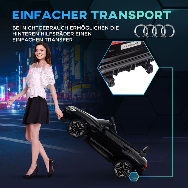 Auto elettrica Audi RS e-tron GT, adatta a bambini dai 3 anni in su, nera
