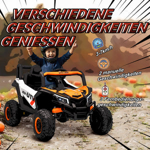 Elektroauto für Kinder mit Fernbedienung LED und USB 3-5 Jahre orange