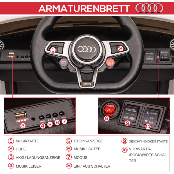 Elektroauto Kinderfahrzeug 12V 24G Musik Weiss