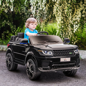 Elektroauto Kinderfahrzeug mit Musik & Hupe sicher & stylisch Schwarz