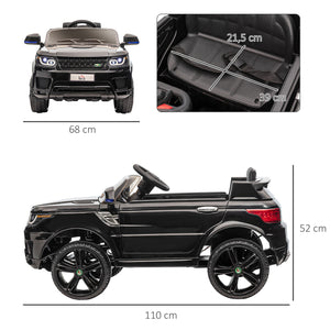 Elektroauto Kinderfahrzeug mit Musik & Hupe sicher & stylisch Schwarz
