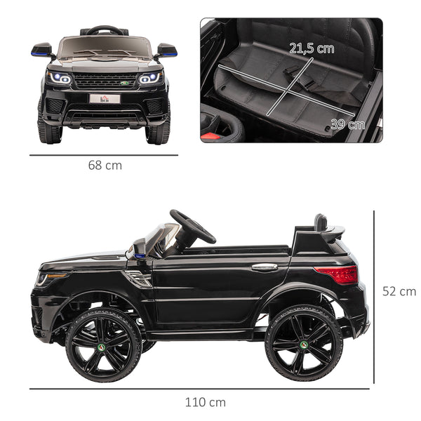 Elektroauto Kinderfahrzeug mit Musik & Hupe sicher & stylisch Schwarz