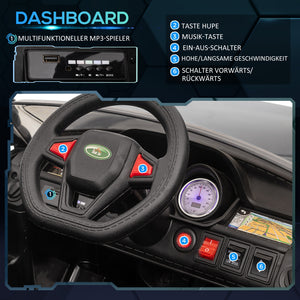 Elektroauto Kinderfahrzeug mit Musik & Hupe sicher & stylisch Schwarz