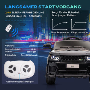 Elektroauto Kinderfahrzeug mit Musik & Hupe sicher & stylisch Schwarz